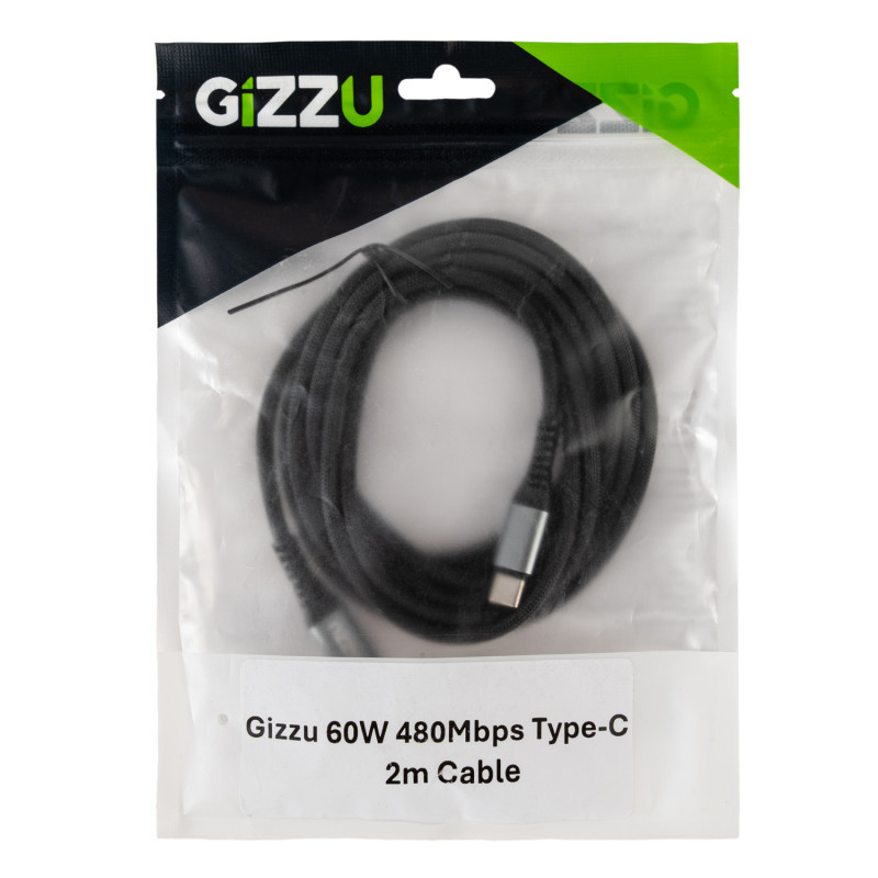 GIZZU 60W 480Mbps Type-C 2m kabelis