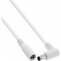 InLine® DC prailginimo kabelis, kampuotas kištukas, 5,5 x 2,1 mm, baltas, 0,2 m