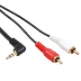 Maclean MCTV-824 garso kabelis 3,5 mm mini jack – 2x RCA, 1 m, juodas