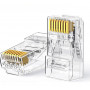 UGREEN Cat6 RJ45 moduliniai kištukai (50 vnt.) – permatomi su auksu dengtais kontaktais