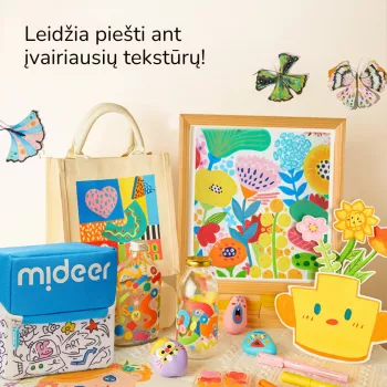 Mideer akriliniai flomasteriai su šepetėlio antgaliu dėkle, 24 spalvos