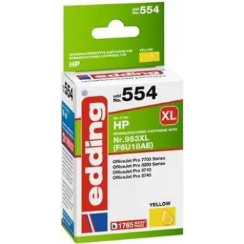 Edding EDD-554 suderinama rašalo kasetė, didelės talpos (XL), geltona (18-554)