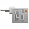 SHARGE Pixel 140 GaN įkroviklis, 140W, 3x USB-C, taškinės matricos ekranas – baltas