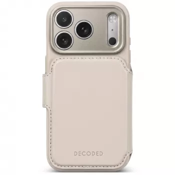Decoded Leather Detachable Wallet odinis dėklas, skirtas iPhone 18 Pro / 17 Pro, MagSafe, Taupe