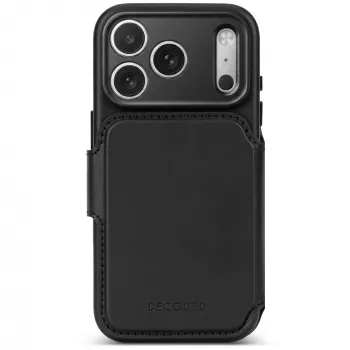 Decoded Leather Detachable Wallet odinis dėklas, skirtas iPhone 18 Pro Max / 17 Pro Max, MagSafe, juodas