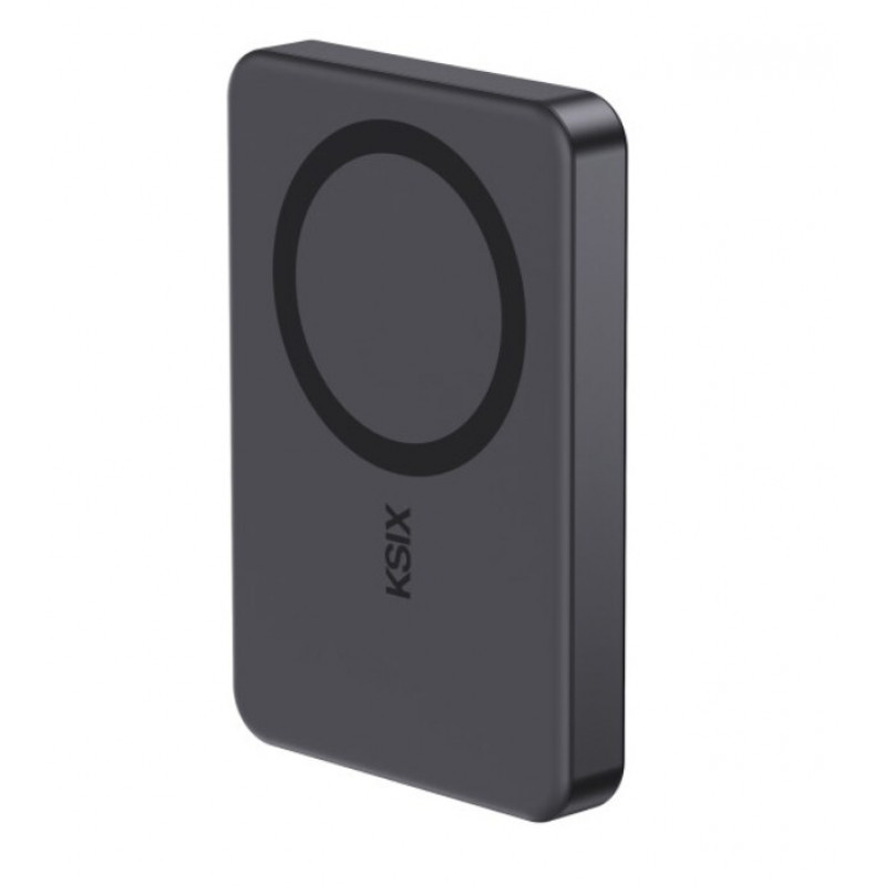 Ksix Powerbank Magslim 10000 mAh magnetinis 15W USB-C PD 20W skaitmeninis ekranas juodas