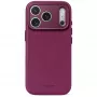 Decoded Leather Backcover – odinis dėklas iPhone 18 Pro / 17 Pro, suderinamas su MagSafe (baklažano spalvos)