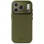 Decoded Leather Backcover – odinis dėklas iPhone 18 Pro Max / 17 Pro Max, suderinamas su MagSafe (samanų žalios spalvos)