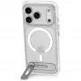 Decoded AntiMicrobial Hybrid Stand Backcover – dėklas su stovu, skirtas iPhone 18 Pro Max / 17 Pro Max, suderinamas su MagSafe (šerkšnotai baltas)