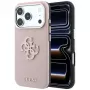 Guess Grained & Big Resin Logo dėklas iPhone 18 Pro Max / 17 Pro Max, rožinis