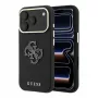 Guess Grained & Big Resin Logo dėklas, skirtas iPhone 18 Pro Max / 17 Pro Max, juodas