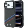 BMW M Quadrille Kevlar Print Tricolor Lines & Metal Logo MagSafe dėklas iPhone 18 Pro / 17 Pro, antracito