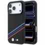 BMW M Quadrille Kevlar Print Tricolor Lines & Metal Logo MagSafe dėklas, skirtas iPhone 18 Pro Max / 17 Pro Max, juodas