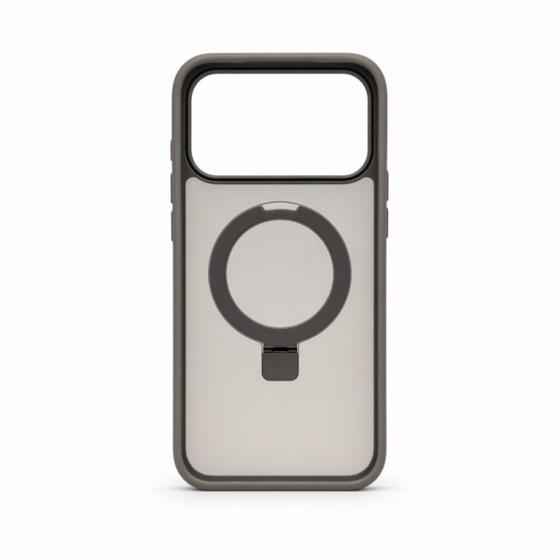 Evelatus Shield dėklas su MagSafe ir stovu, skirtas Apple iPhone 18 Pro Max, matinis žiedas, dūminė pilka