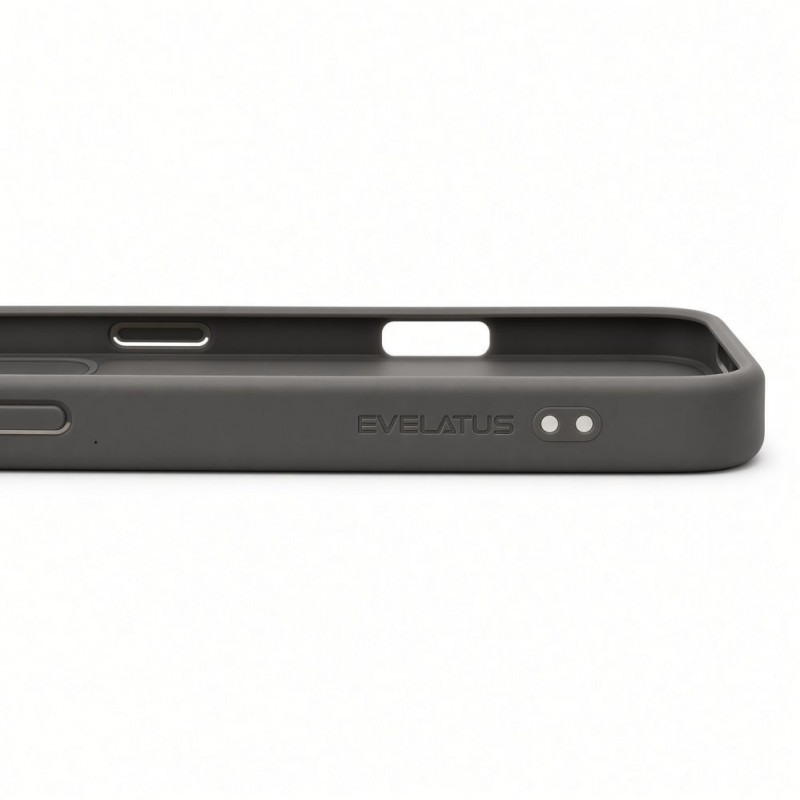 Evelatus Shield dėklas su MagSafe ir stovu, skirtas Apple iPhone 18 Pro Max, matinis žiedas, dūminė pilka