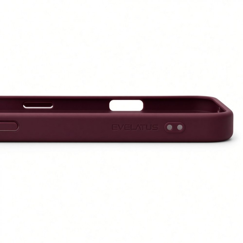 Evelatus Shield dėklas su MagSafe ir stovu, skirtas Apple iPhone 18 Pro, matiniu žiedu, bordinis