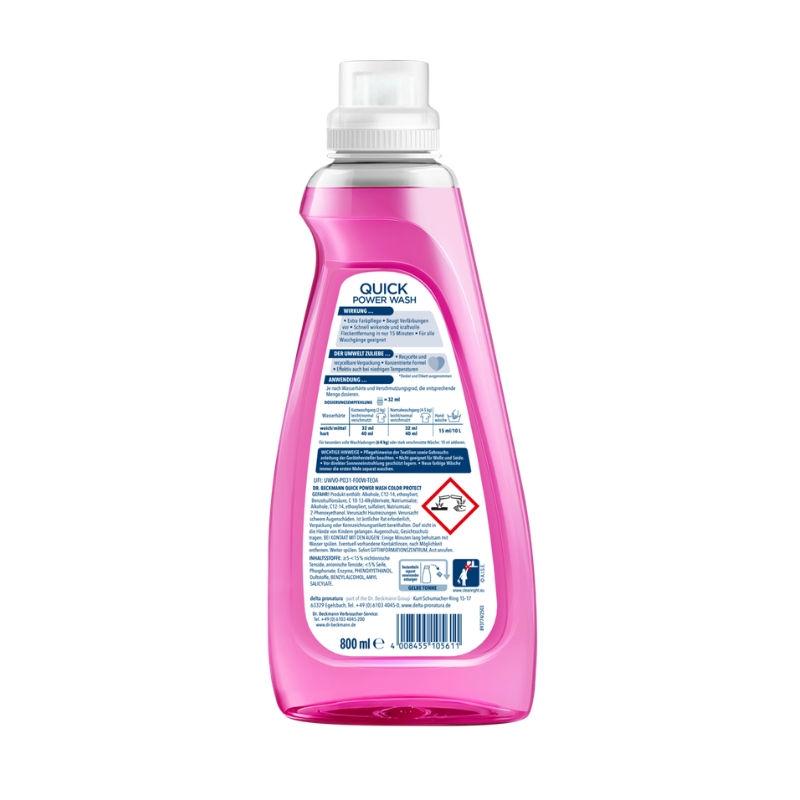 Skystas skalbiklis Dr.Beckmann Quick Power Wash Color Protect, 800 ml