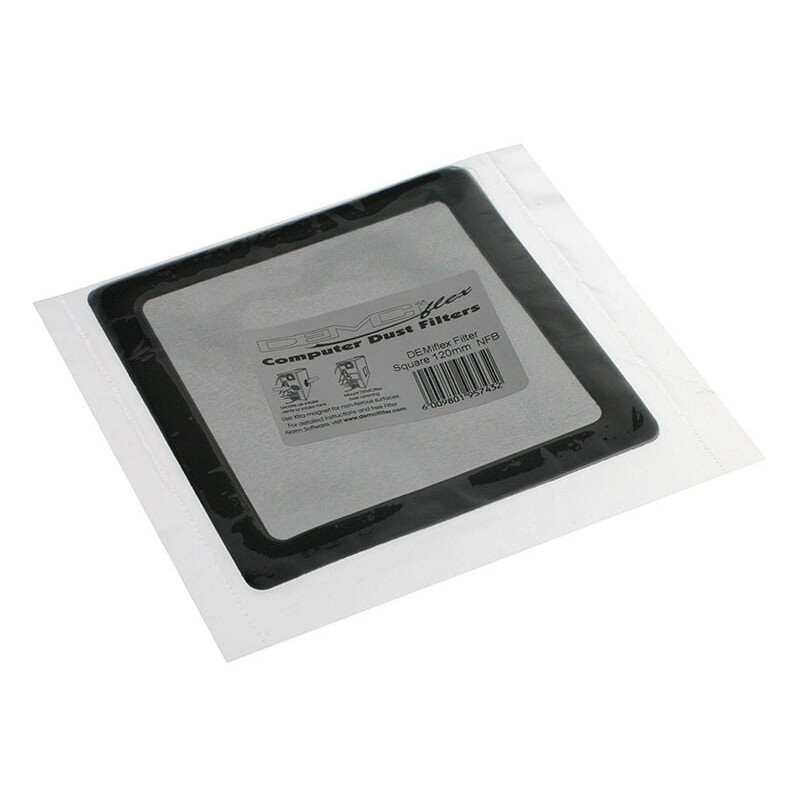 DEMCiflex dulkių filtras 120 mm, kvadratinis, juodas (129,4 x 129,4 mm)