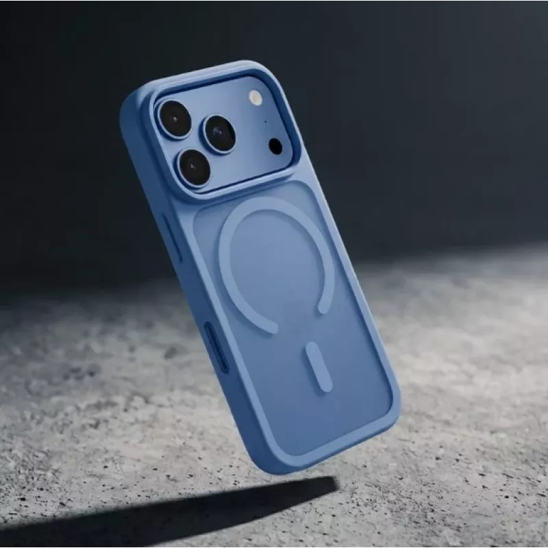 Crong Matte Magnetic MagSafe dėklas iPhone 18 Pro / 17 Pro, mėlynas