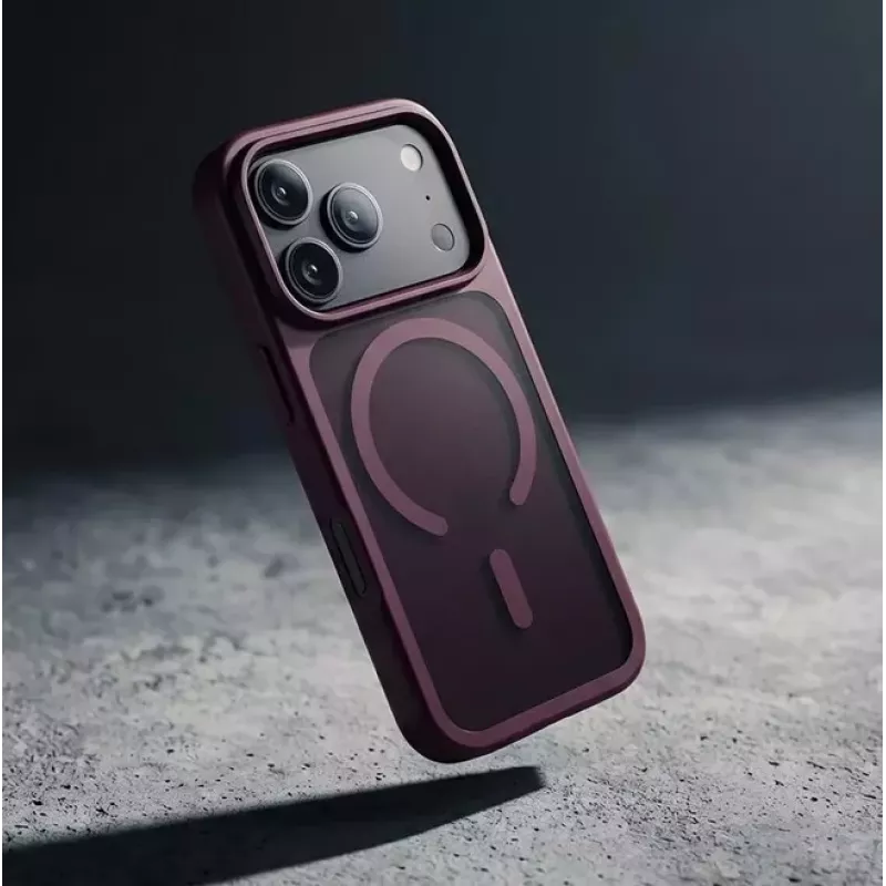 Crong Matte Magnetic MagSafe dėklas iPhone 18 Pro / 17 Pro, bordo