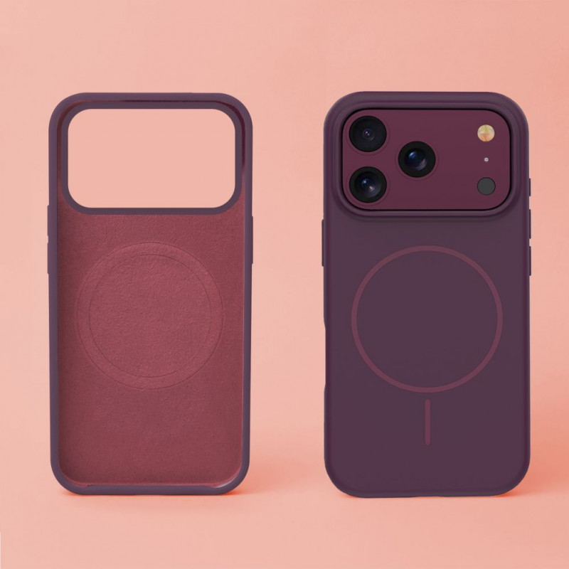 TFO Silicone Thin Mag dėklas, skirtas iPhone 17 Pro / iPhone 18 Pro 6.3 inch, tamsiai vyšninis