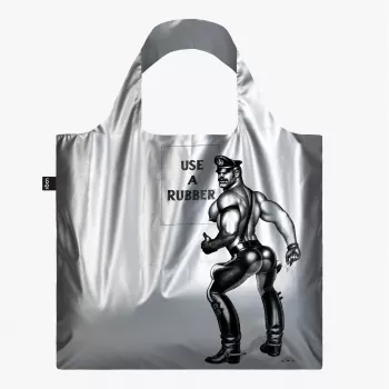 LOQI Tom of Finland – Use a Rubber – sidabrinis krepšys