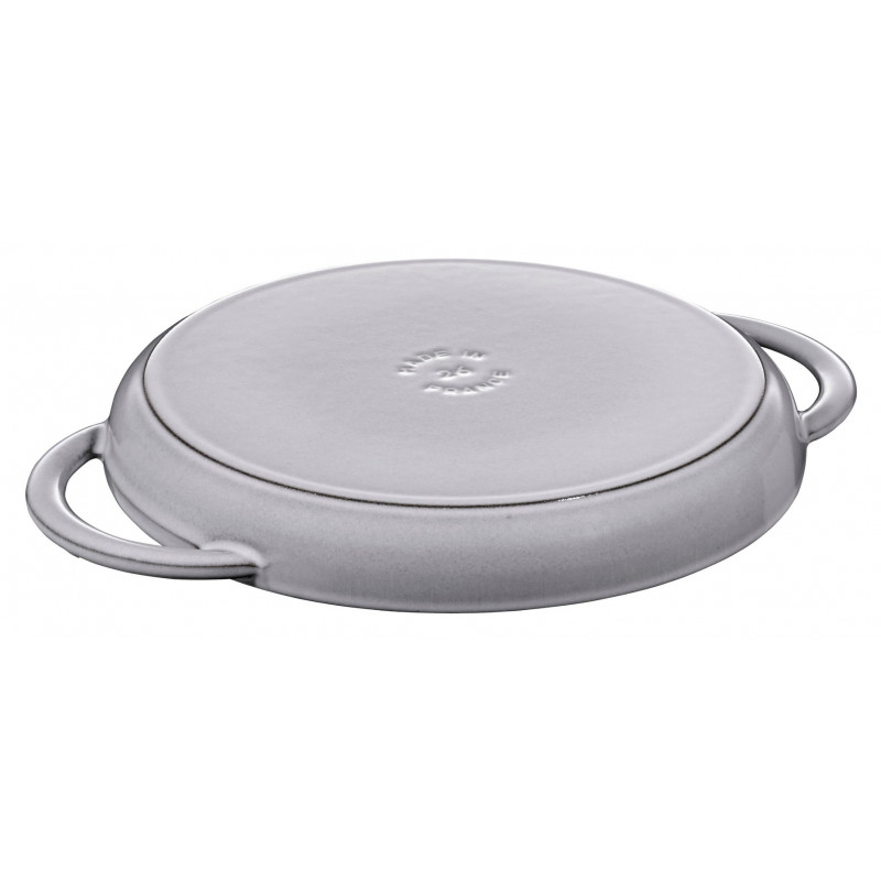 STAUB apvali ketaus grilio keptuvė su dviem rankenomis 40509-522-0 - grafito 26 cm
