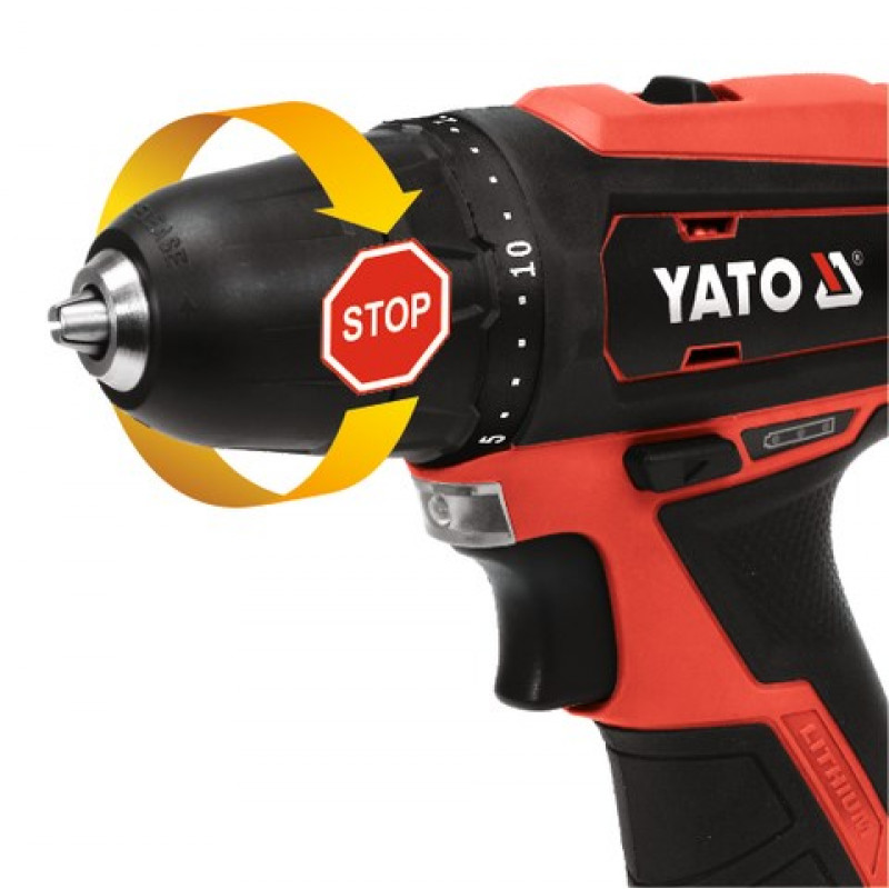 YATO YT-82901 akumuliatorinis gręžtuvas-suktuvas, 12 V, 30 Nm, 1 x 2,0 Ah Li-Ion