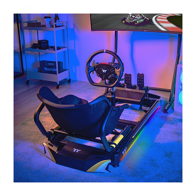 Thermaltake GK500 kartingo lenktynių simuliatoriaus kokpitas, juodas