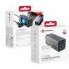 Forcell F-Energy GaN III VT-49 stalinis įkroviklis, 2x USB-C + 2x USB-A, PD, QC 4.0, 100 W, pilkas
