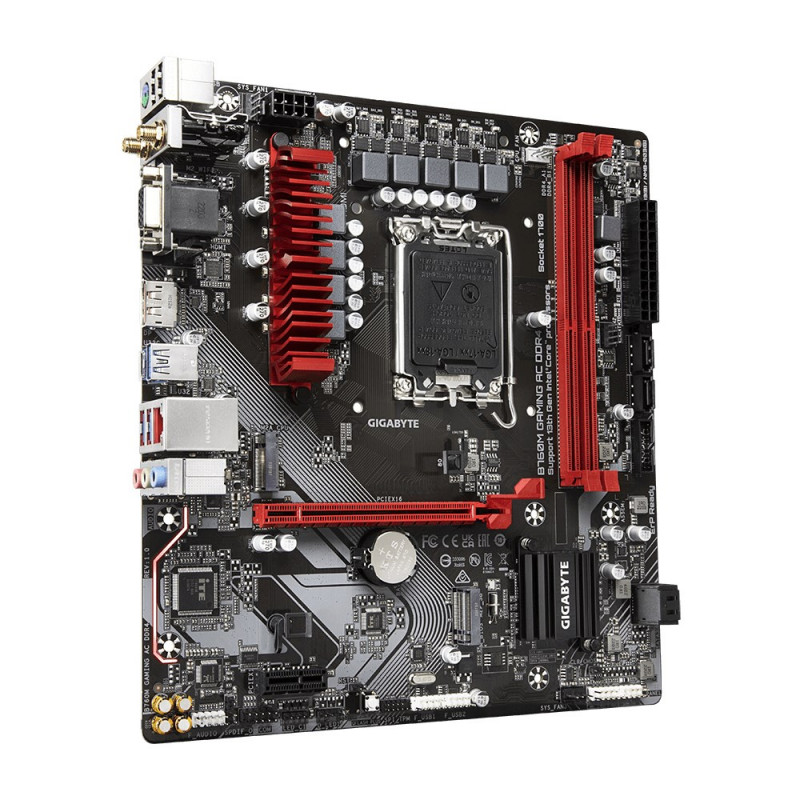 GIGABYTE B760M GAMING AC DDR4 pagrindinė plokštė, Intel Core 14-osios kartos, 6+2+1 fazių VRM, DDR4 iki 5333 MHz (OC), 2x M.2 PCIe 4.0, Wi-Fi 802.11ac, 2.5GbE LAN
