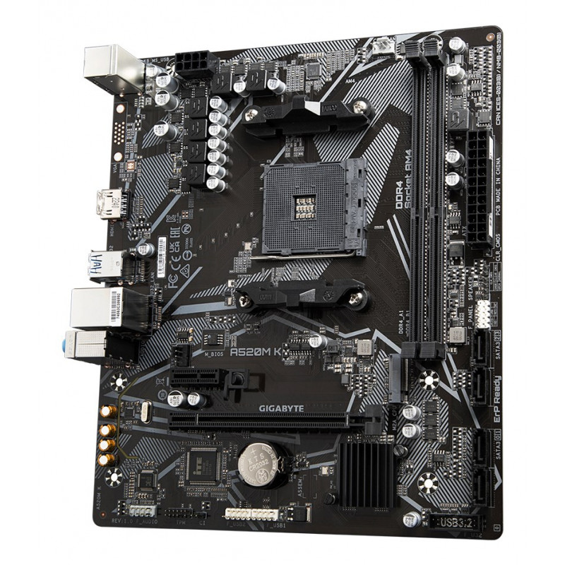 Gigabyte A520M K pagrindinė plokštė, AMD A520, AM4, mATX