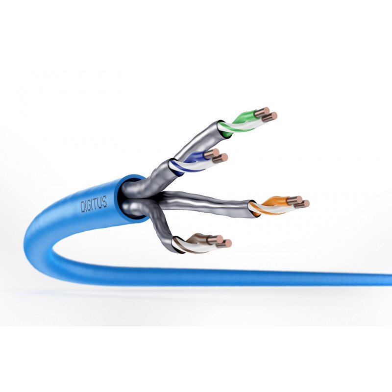 Digitus Cat6a U/FTP montavimo kabelis, 100 m, mėlynas, LSZH, simpleksinis