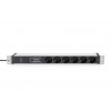 Digitus DN-95432 19 inch stelažo PDU, 6x Schuko, 2 m kabelis, Schuko kištukas, 16 A, apsauga nuo viršįtampių ir filtras