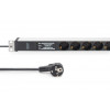 Digitus DN-95432 19 inch stelažo PDU, 6x Schuko, 2 m kabelis, Schuko kištukas, 16 A, apsauga nuo viršįtampių ir filtras