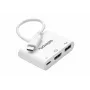 celexon USB-C daugiafunkcis adapteris į HDMI ir USB-A, M/F, baltas