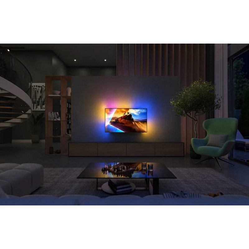 Philips 65OLED761/12 65 inch (164 cm) 4K UHD televizorius, Ambilight iš 3 pusių, 120 Hz, juodas