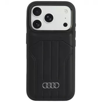 Audi sintetinės odos „MagSafe“ dėklas „iPhone 18 Pro“ / „17 Pro“, juodas