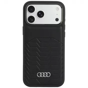 Audi GT sintetinės odos „MagSafe“ dėklas, skirtas „iPhone 18 Pro Max“ / „17 Pro Max“, juodas