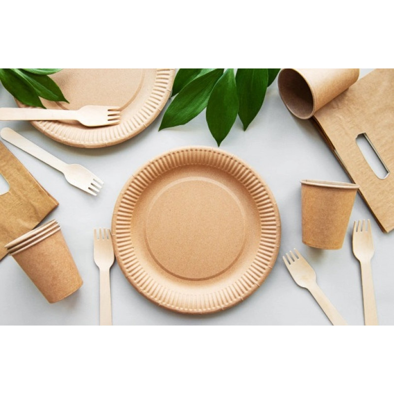 Gogreen Go Green kraft popierinės lėkštės Ø18 cm, 20 vnt.