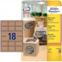 Avery Zweckform L7110-25 etiketės, nuolatiniai klijai, natūraliai rudos, 62 x 42 mm, 450 vnt. (25 lapai x 18)