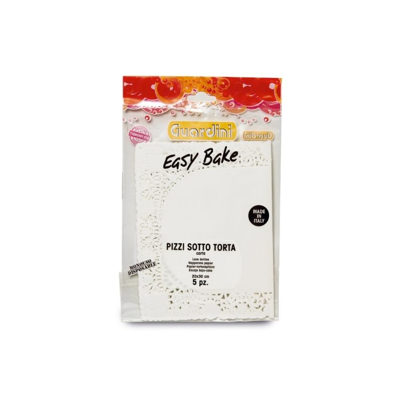 Guardini Easy Bake dekoratyvinės popierinės servetėlės tortams 30 x 40 cm, 5 vnt.