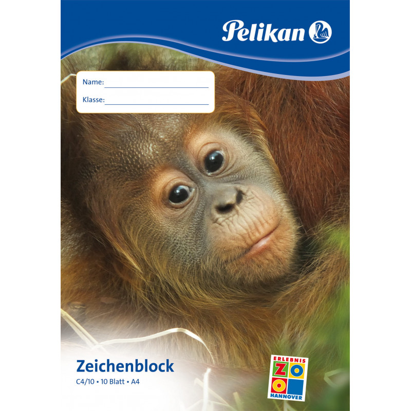 Pelikan C4/10 piešimo bloknotas A4, 100 g/m², 10 lapų, be chloro, baltas