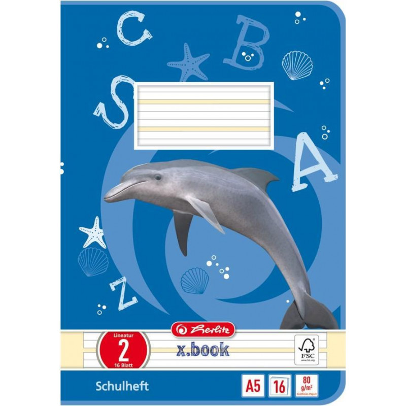 Herlitz sąsiuvinis A5, 16 lapų, liniavimas 02 (linijomis), FSC