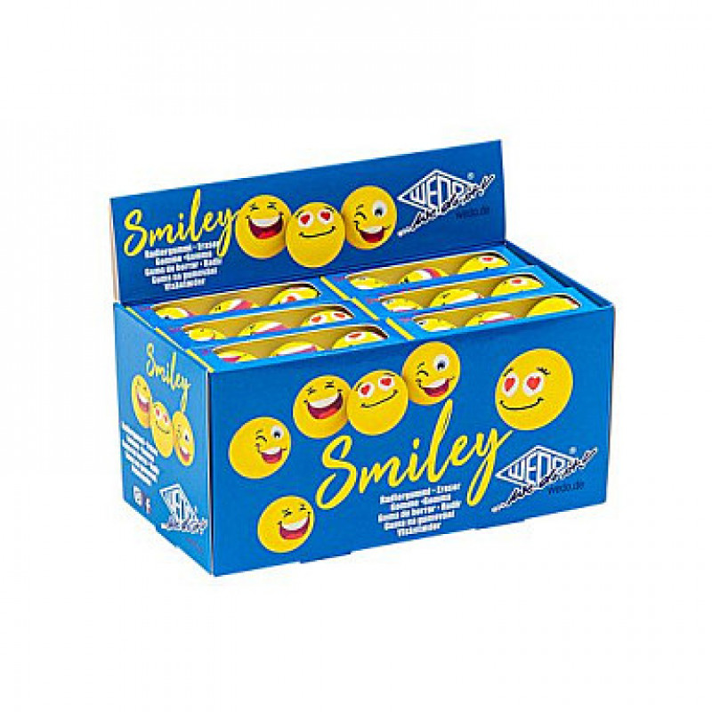 WEDO SMILEY trintukas, geltonas, 3 dizainai vienoje dėžutėje