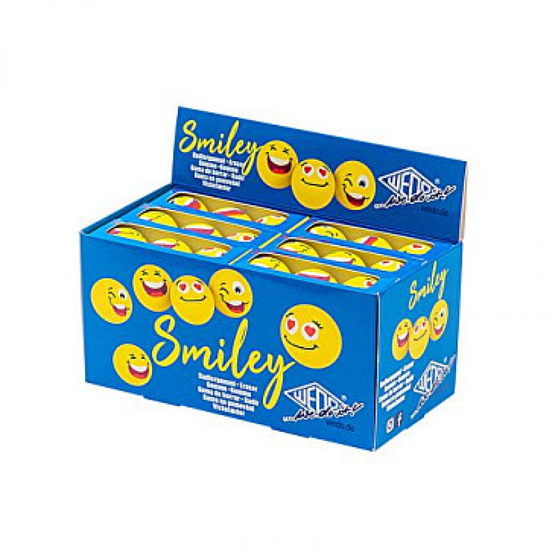 WEDO SMILEY trintukas, geltonas, 3 dizainai vienoje dėžutėje