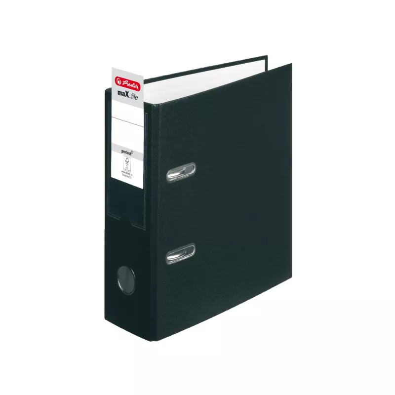 herlitz maX.f pro segtuvas su svirtimi DIN A5 stačias, 8 cm, juodas kartonas