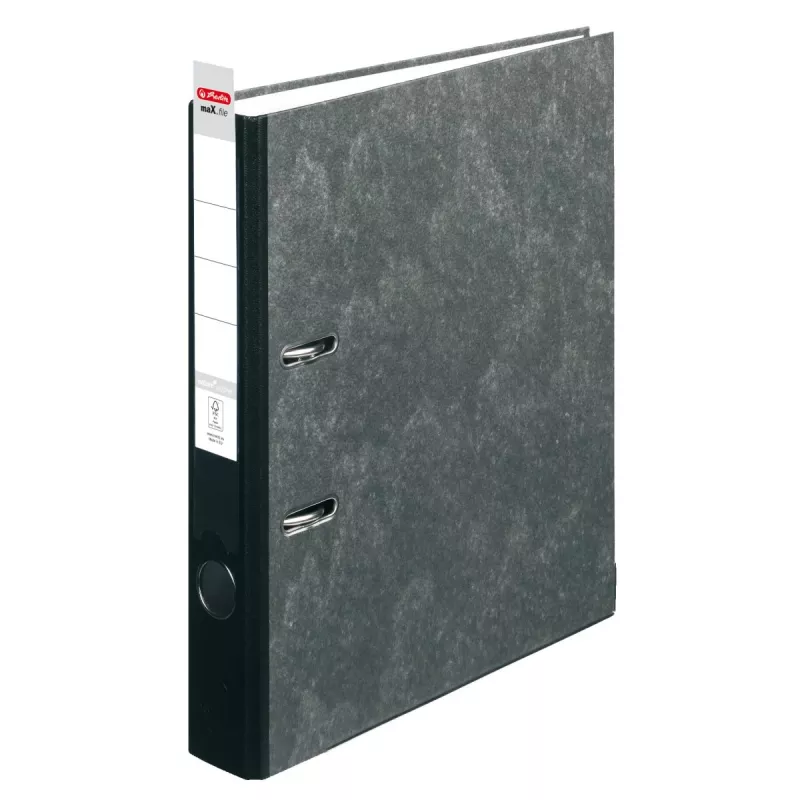herlitz "maX.file nature" segtuvas DIN A4, 5 cm, juodas marmurinis raštas