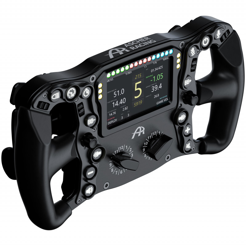 Ascher Racing Ultimate Black Edition lenktynių simuliatoriaus vairas
