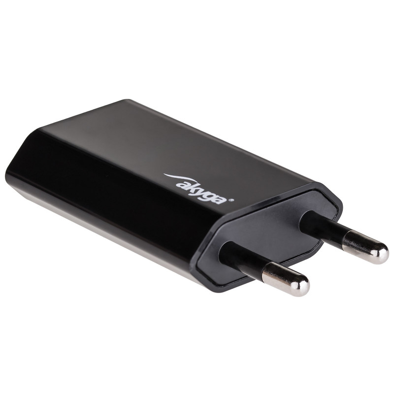 Sieninis įkroviklis Akyga AK-CH-03BK 5W USB-A 5V / 1A juodas